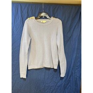 Blue Boden Womens Crew Neck Sweater Blue with Gold